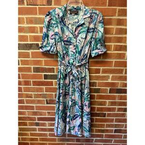 Vintage Just In Thyme LTD Pastel Abstract Shirt Dress Size 12